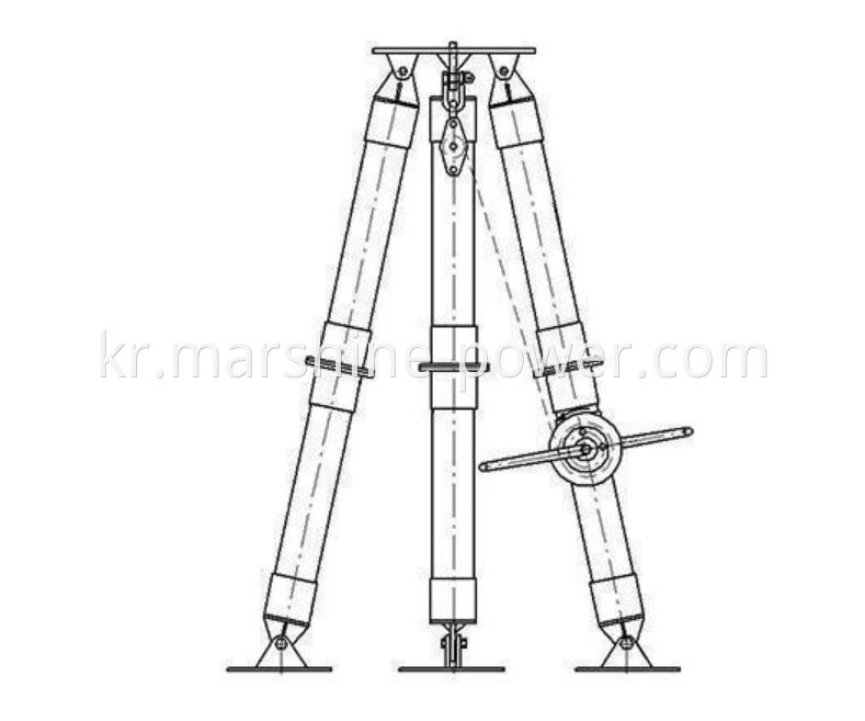 Tubular Tripod Gin Pole 